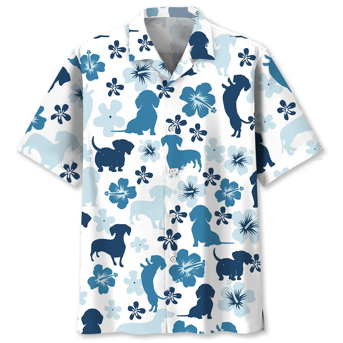 Funny Dachshund Blue Hawaiian Shirt