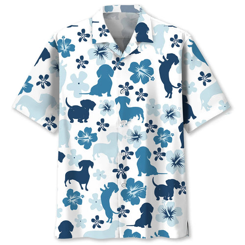 Funny Dachshund Blue Hawaiian Shirt