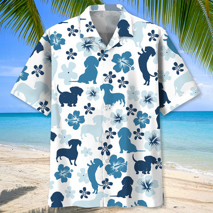 Funny Dachshund Blue Hawaiian Shirt