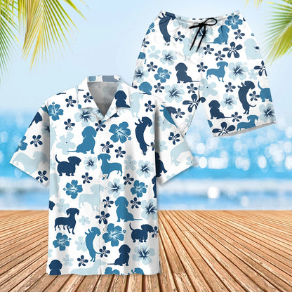 Funny Dachshund Blue Hawaiian Shirt
