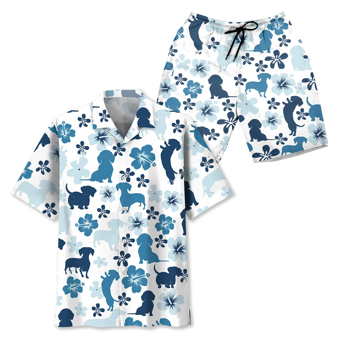 Funny Dachshund Blue Hawaiian Shirt