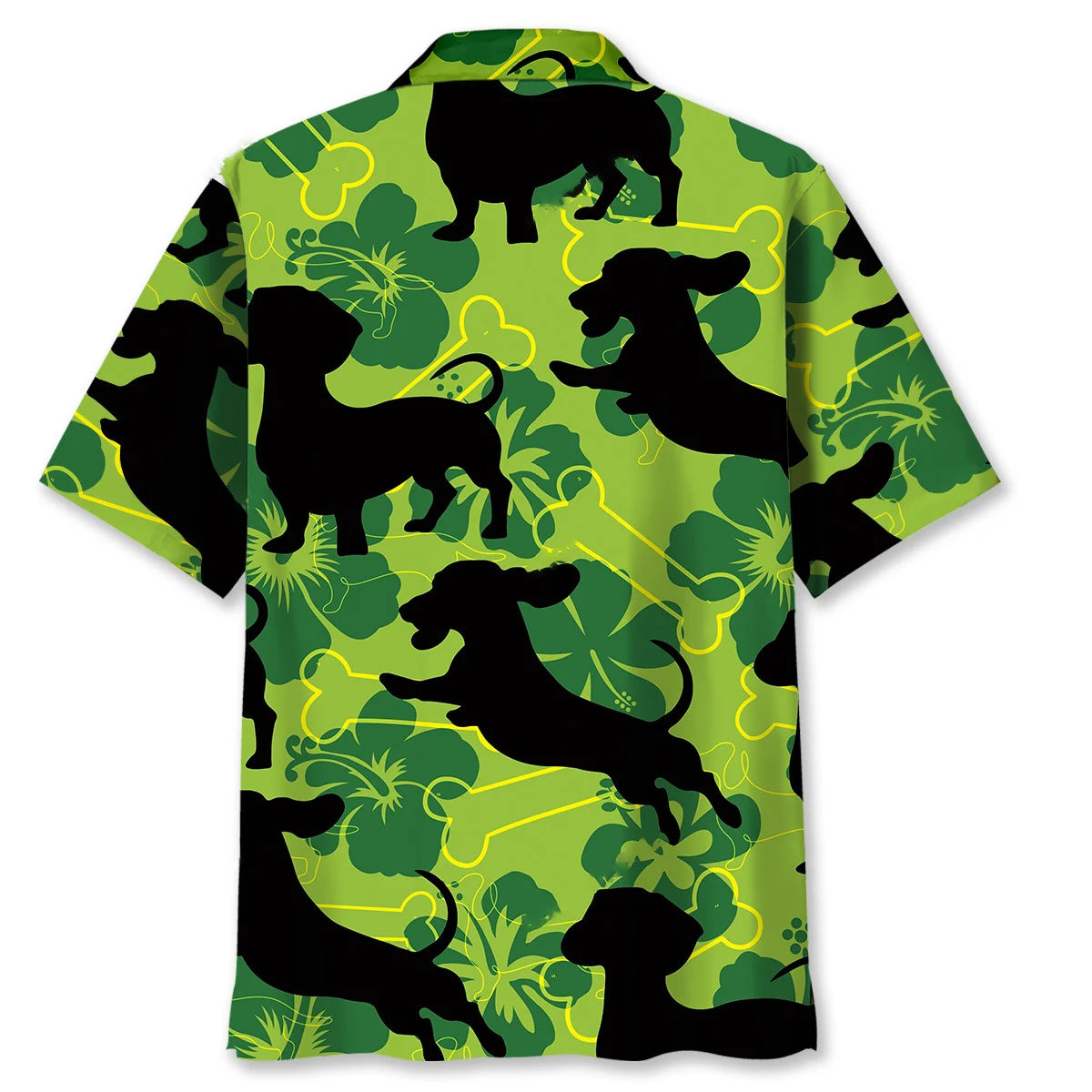 Funny Dachshund Bone Hibiscus Hawaiian Shirt