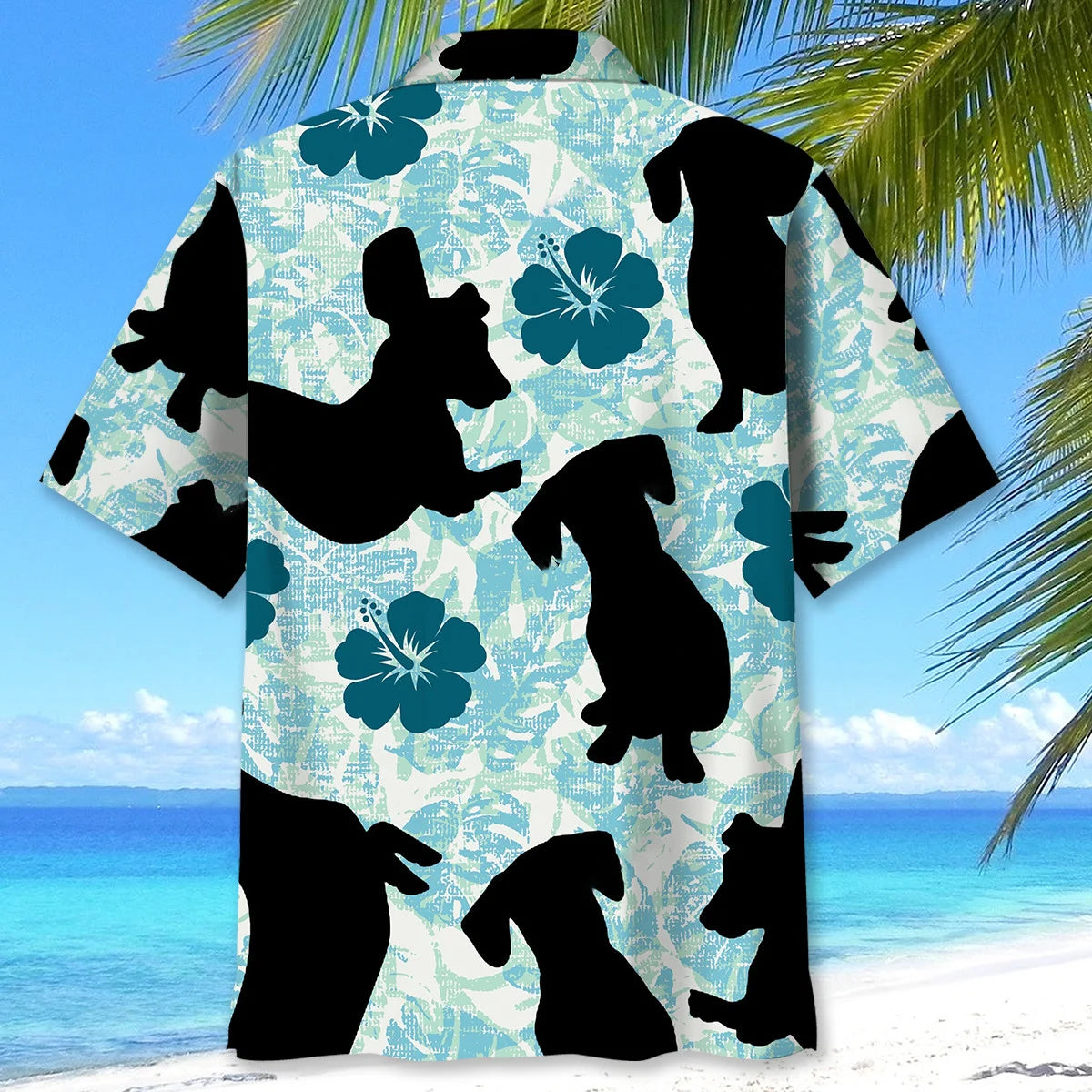 Funny Dachshund Hibiscus Hawaiian Shirt