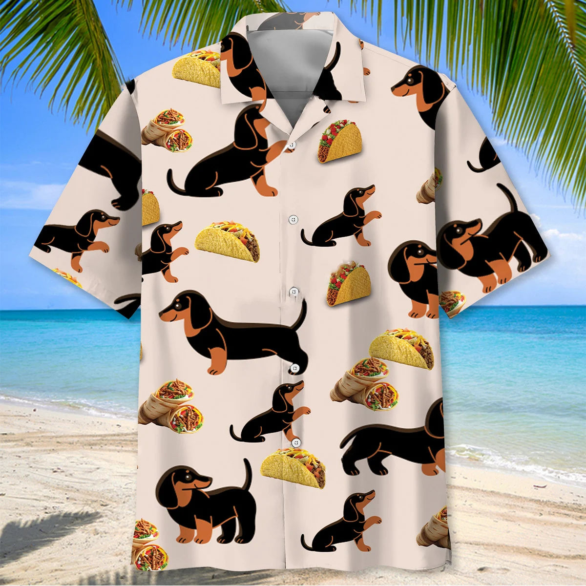 Funny Dachshund Taco Burrito Hawaiian Shirt
