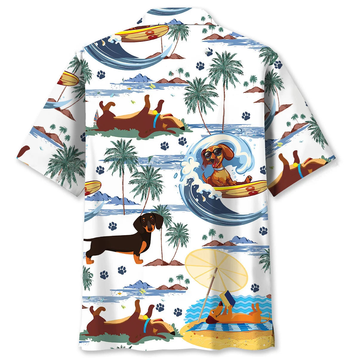 Funny Dachshunds Playing Hawaiian Shirt