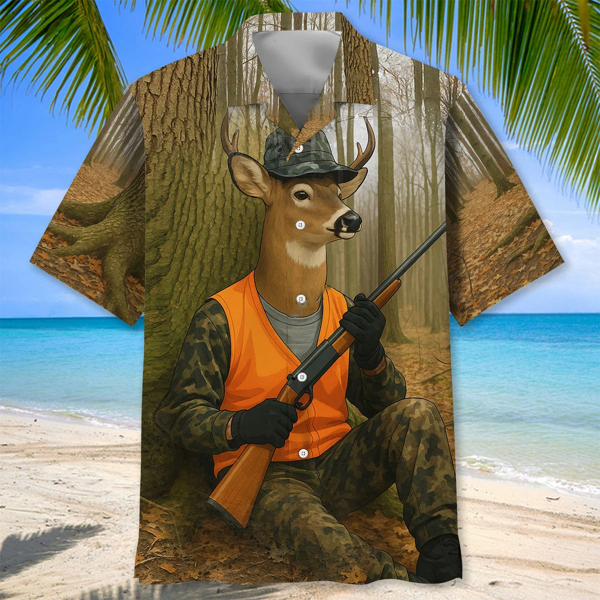 Funny Deer Hunting Hawaiian Shirt