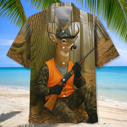 Funny Deer Hunting Hawaiian Shirt