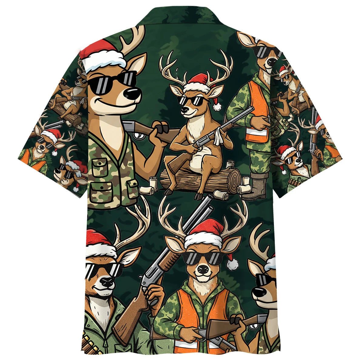 Funny Deer Hunting Xmas Hawaiian Shirt