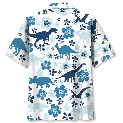 Funny Dinosaur Blue Hawaiian Shirt