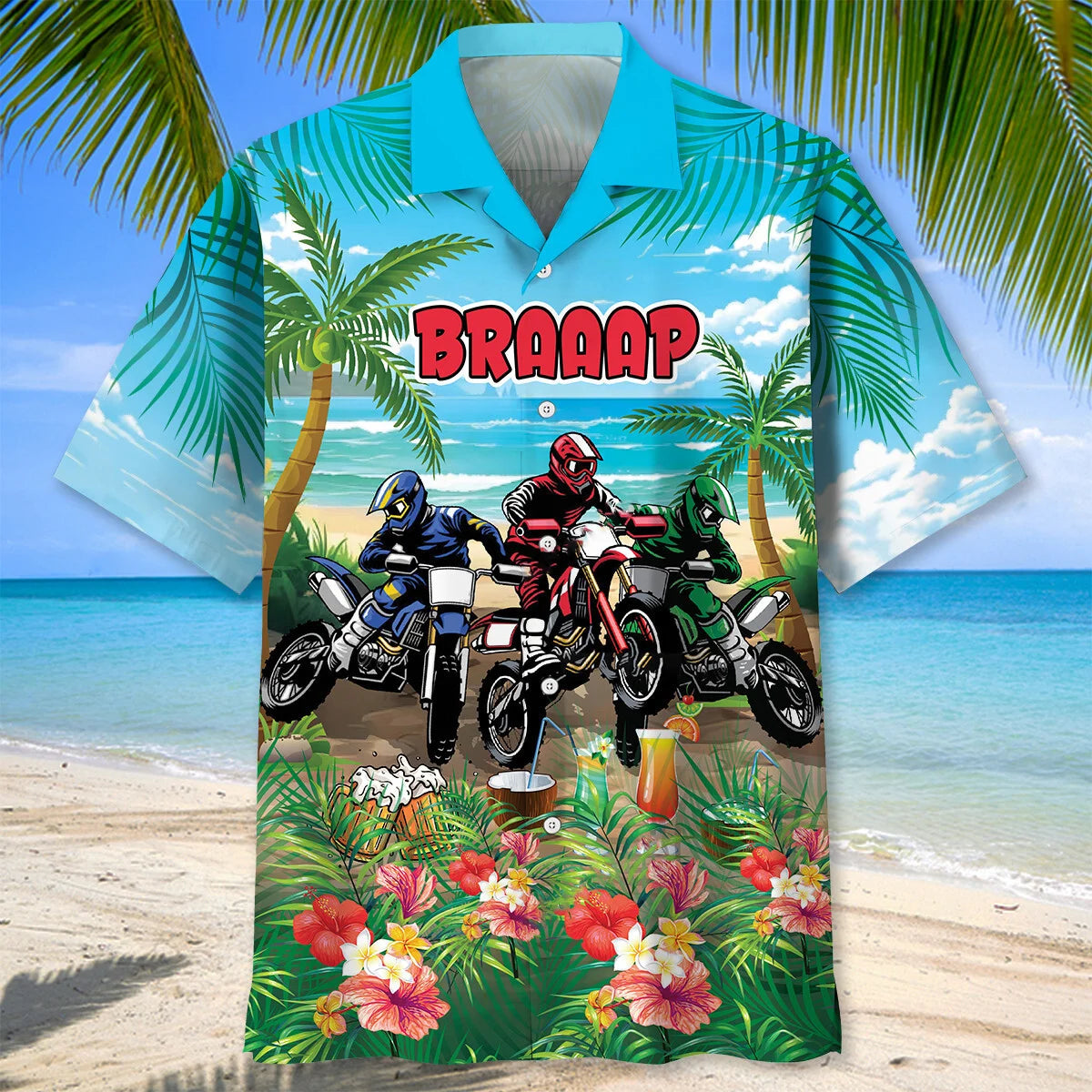Funny Dirt Bike Lover Summer Hawaiian Shirt