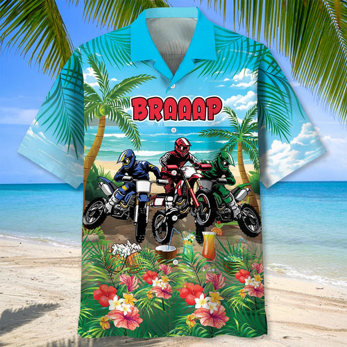 Funny Dirt Bike Lover Summer Hawaiian Shirt