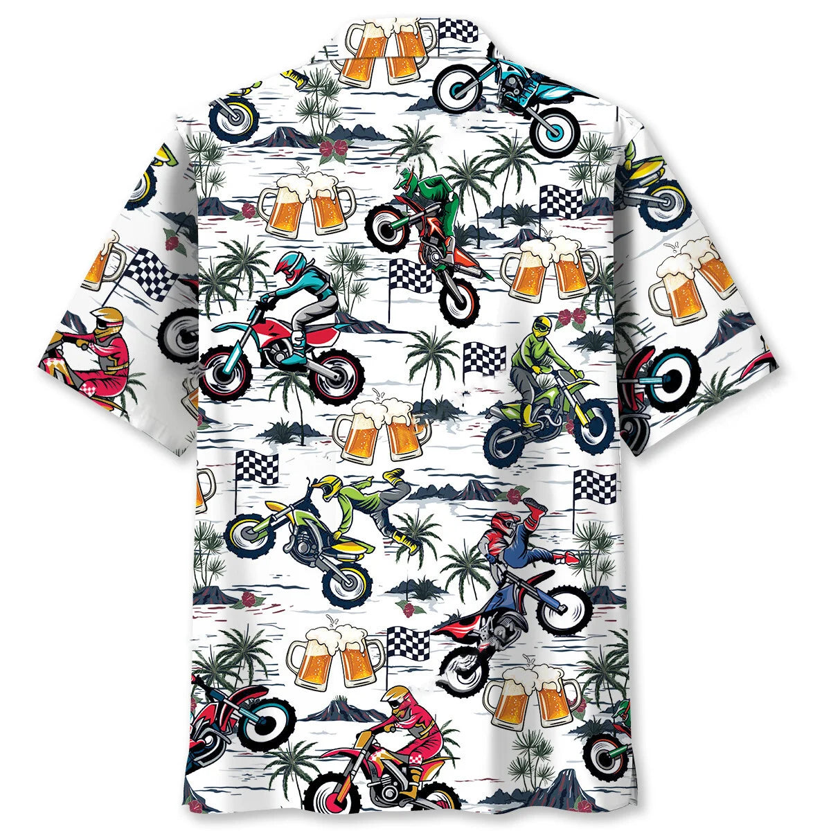 Funny Dirt Bike Racing and Beer Hawaiian Shirt