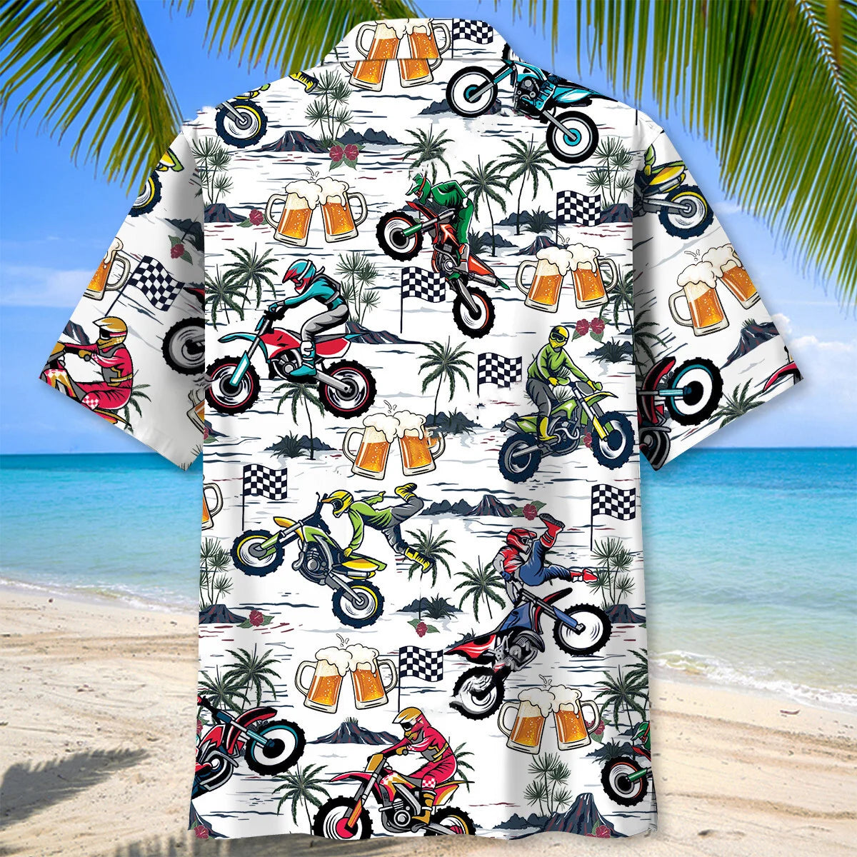Funny Dirt Bike Racing and Beer Hawaiian Shirt