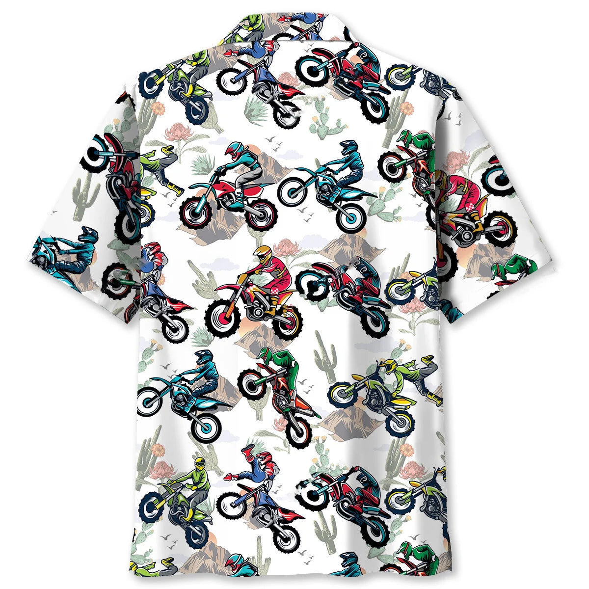 Funny Dirt Bike Racing Cactus Hawaiian Shirt