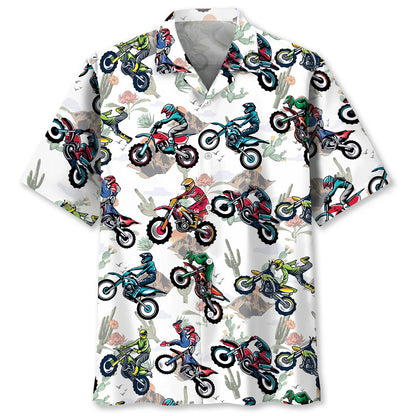 Funny Dirt Bike Racing Cactus Hawaiian Shirt