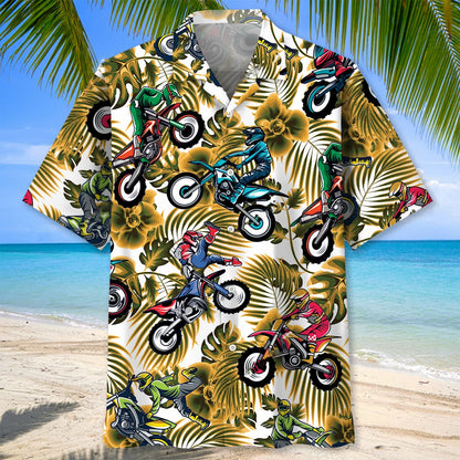 Funny Dirt Bike Racing Yellow Hawaiian Shirt