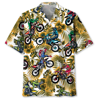 Funny Dirt Bike Racing Yellow Hawaiian Shirt