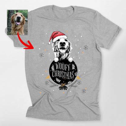 Funny Dog Christmas Bella Canvas Shirt Custom Dog, custom pet portrait gift for pet lovers