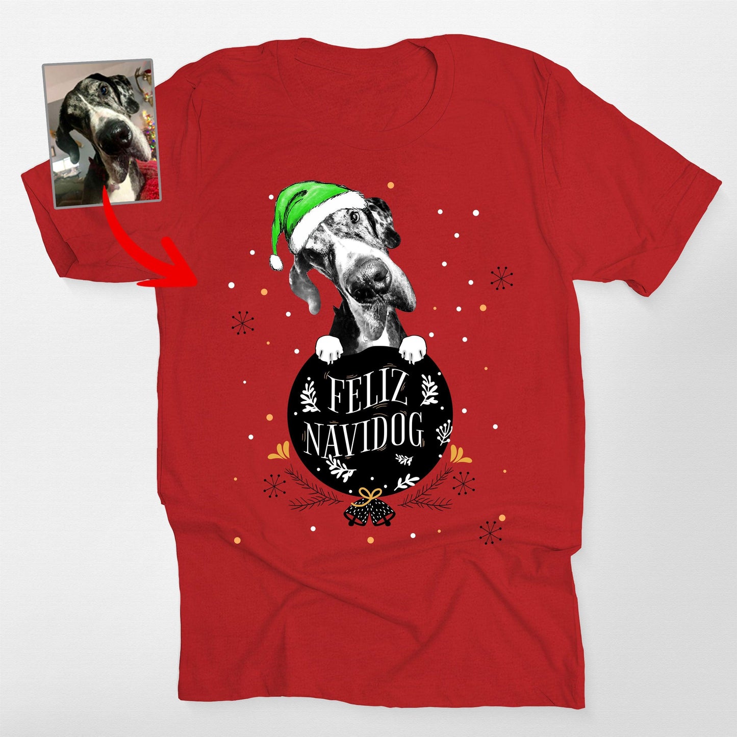 Funny Dog Christmas Bella Canvas Shirt Custom Dog, custom pet portrait gift for pet lovers (view 7)