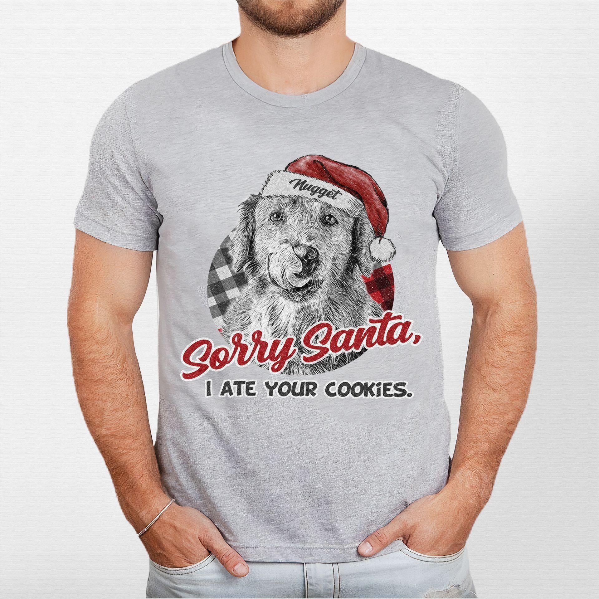 Funny Dog Lovers Christmas Crewneck Custom Pet Por, custom pet portrait gift for pet lovers (view 3)