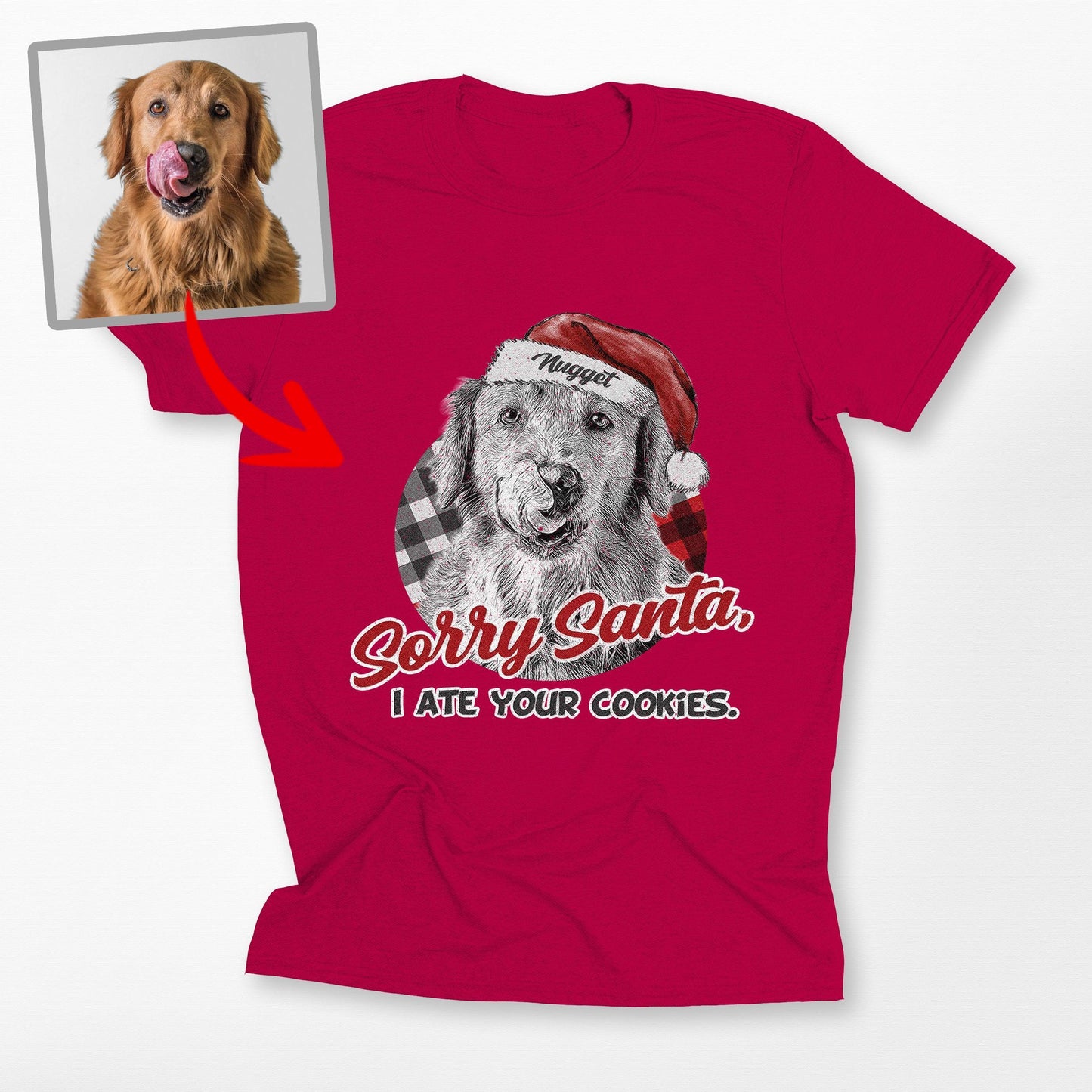Funny Dog Lovers Christmas Crewneck Custom Pet Por, custom pet portrait gift for pet lovers (view 2)