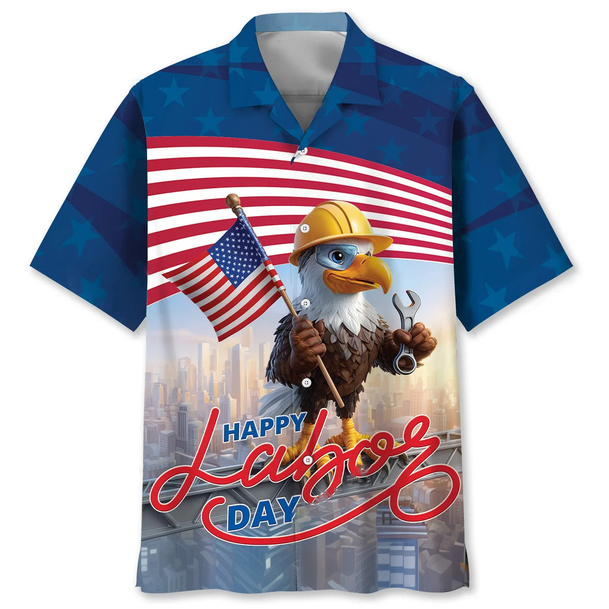 Funny Eagle Labor Day Hawaiian Shirt