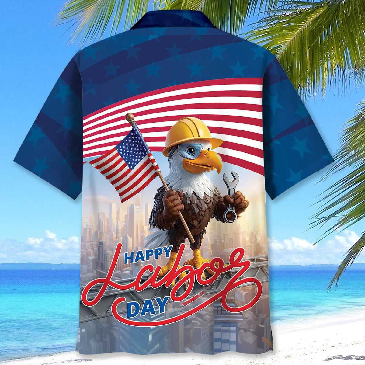 Funny Eagle Labor Day Hawaiian Shirt
