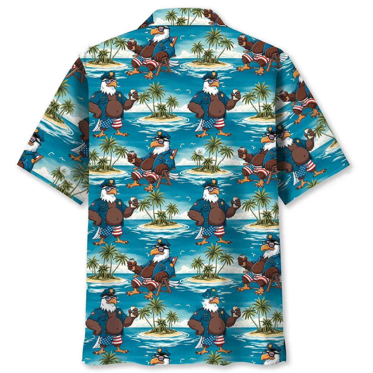 Funny Eagle Police Vacation Hawaiian Shirt
