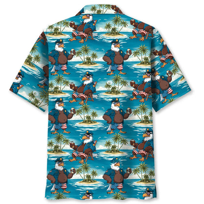 Funny Eagle Police Vacation Hawaiian Shirt