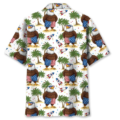 Funny Eagle Proud of America Beach Hawaiian Shirt