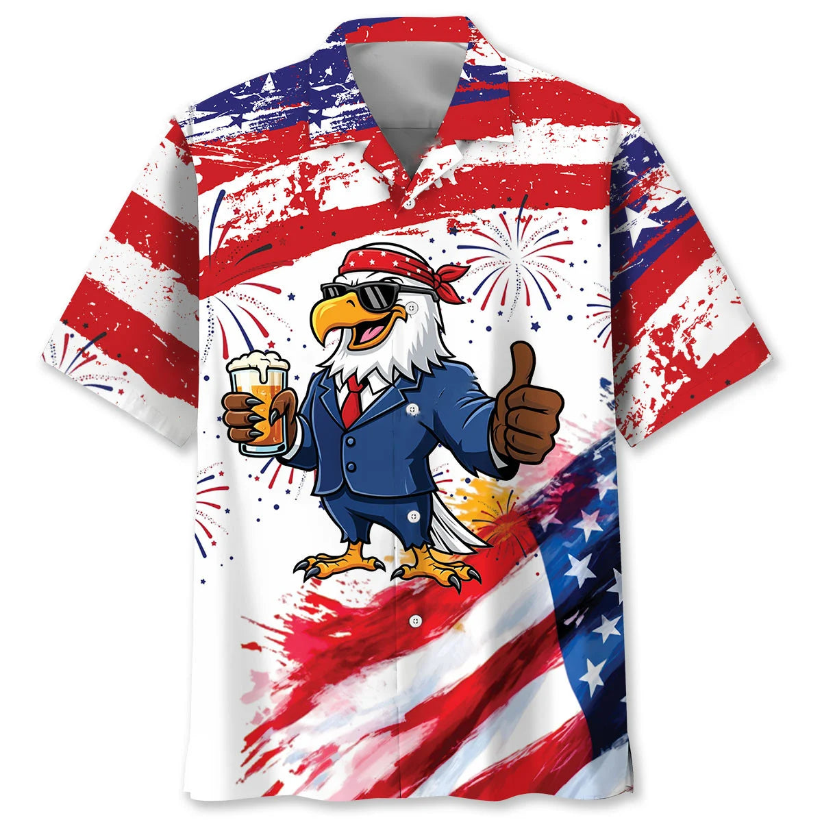 Funny Eagle Proud of America Hawaiian Shirt
