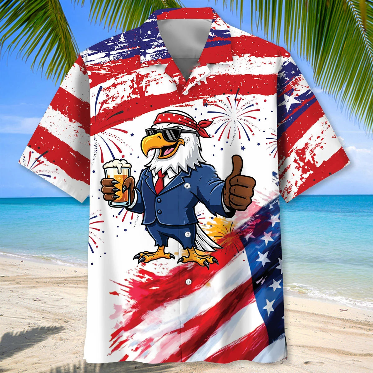 Funny Eagle Proud of America Hawaiian Shirt