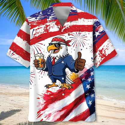 Funny Eagle Proud of America Hawaiian Shirt