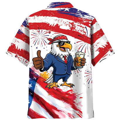 Funny Eagle Proud of America Hawaiian Shirt