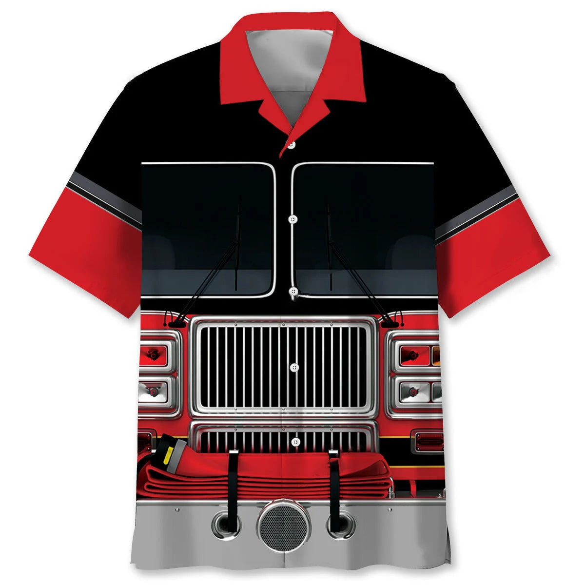 Funny Firefighter Truck Hawaiian Shirt