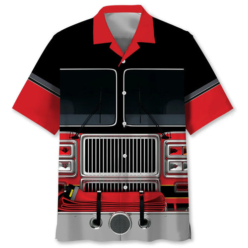 Funny Firefighter Truck Hawaiian Shirt