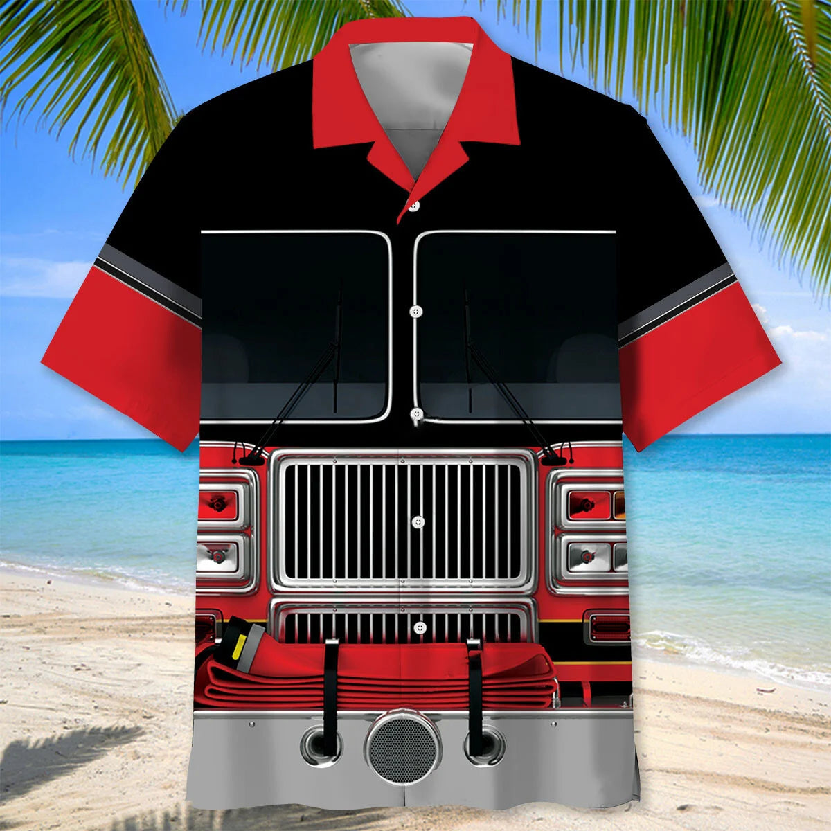 Funny Firefighter Truck Hawaiian Shirt