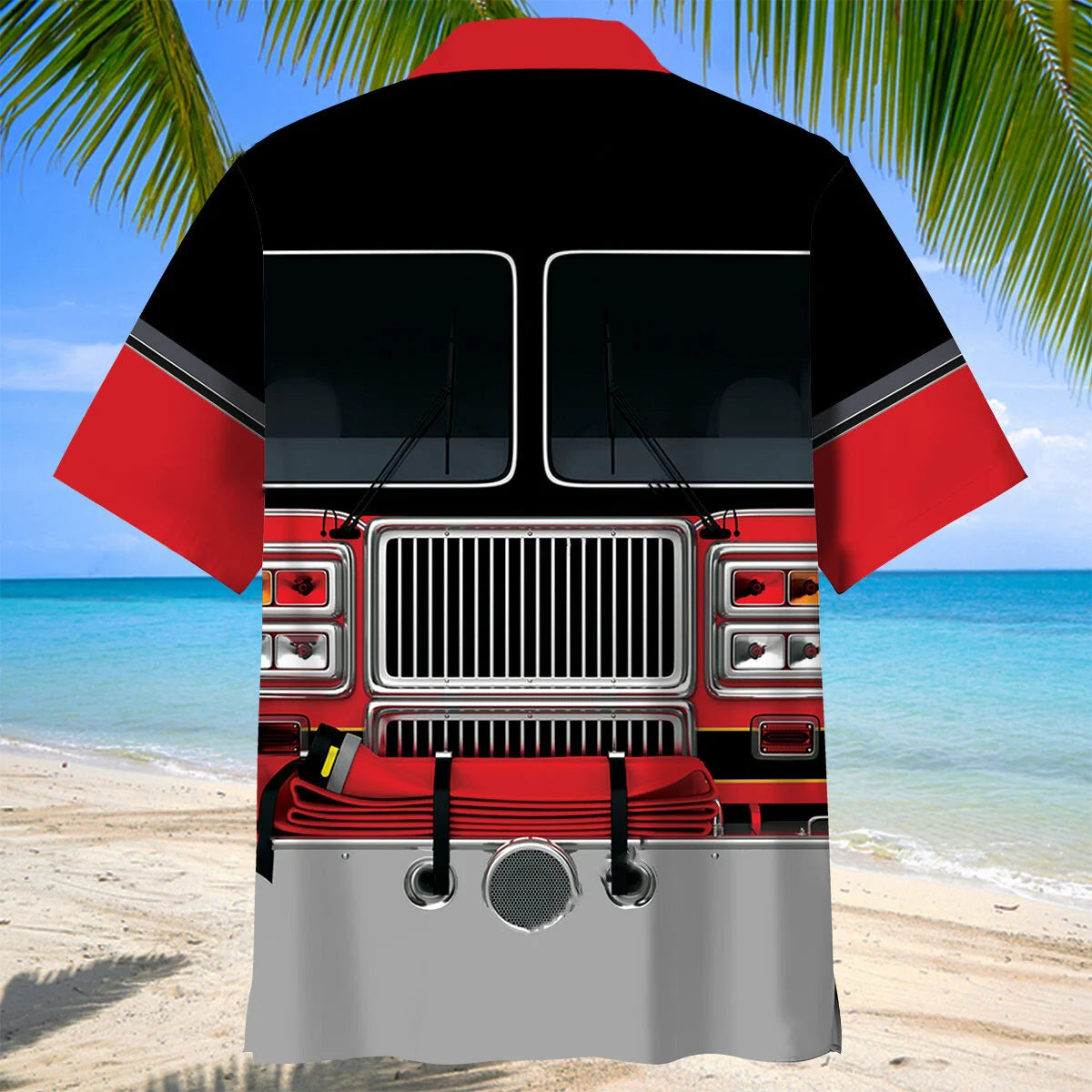 Funny Firefighter Truck Hawaiian Shirt