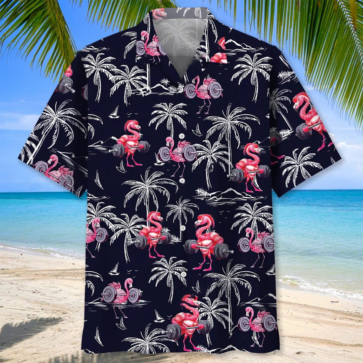Funny Flamingo Gym Hawaiian Shirt