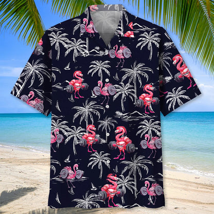 Funny Flamingo Gym Hawaiian Shirt