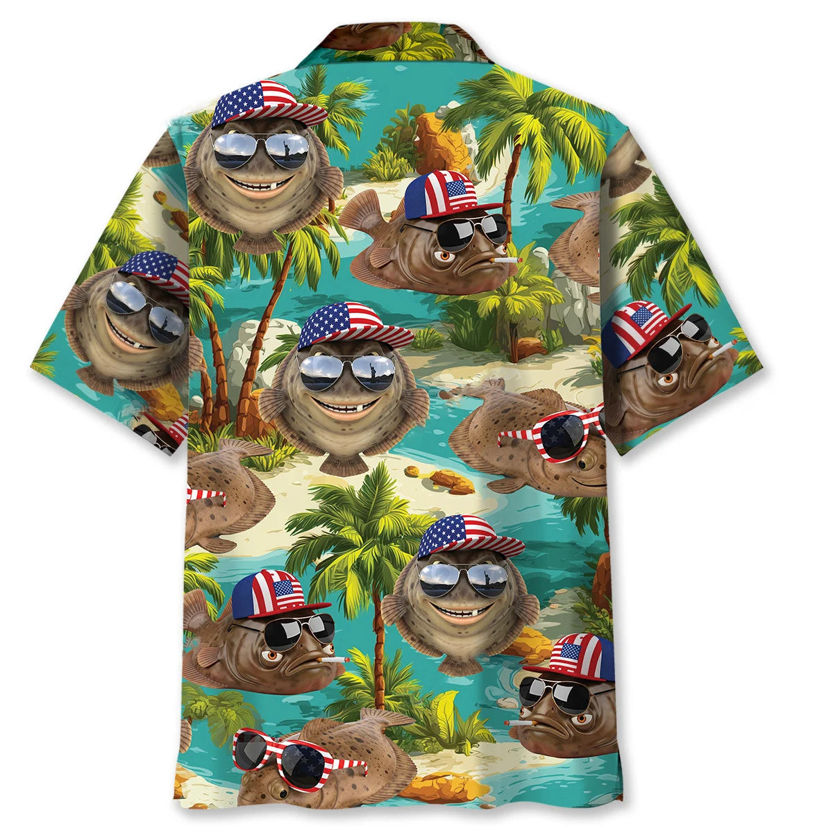 Funny Flounder Beach Hawaiian Shirt