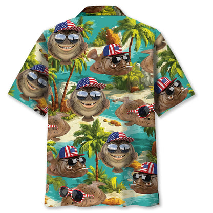 Funny Flounder Beach Hawaiian Shirt