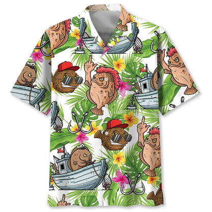Funny Flounder Fishes Hawaiian Shirt