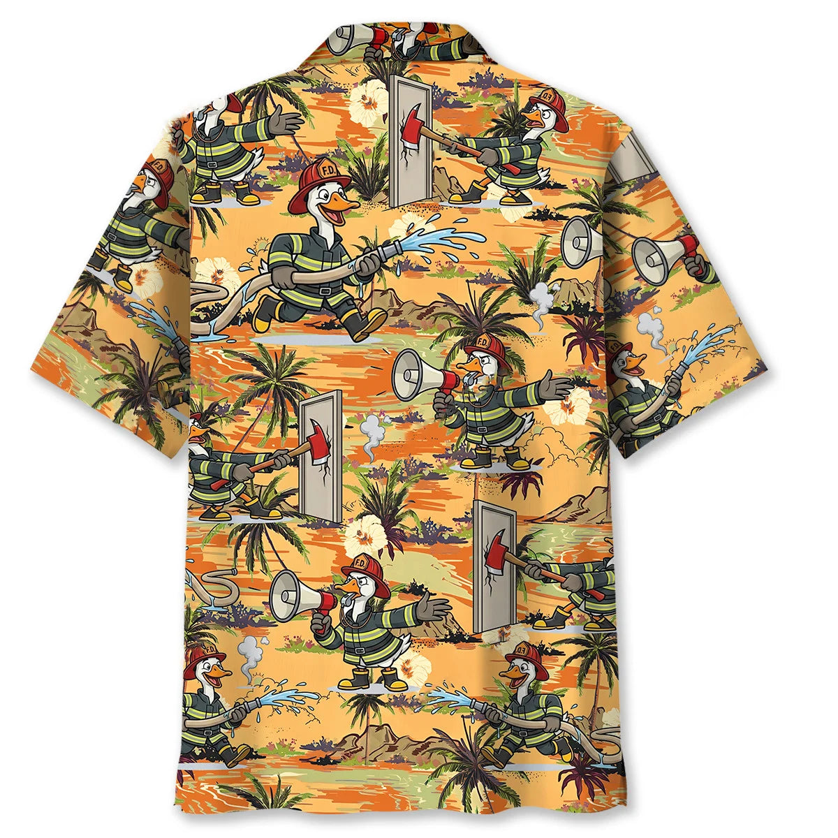 Funny Goose Firefighter Hawaiian Shirt