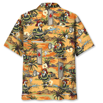 Funny Goose Firefighter Hawaiian Shirt
