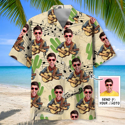 Funny Guitar Country Custom Photo Hawaiian Shirt