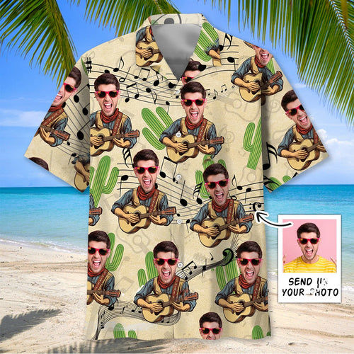 Funny Guitar Country Custom Photo Hawaiian Shirt