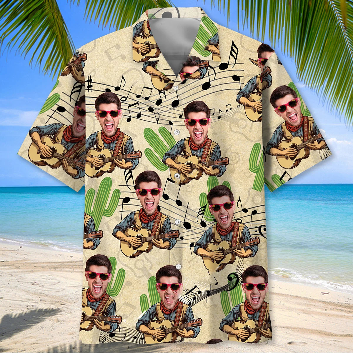 Funny Guitar Country Custom Photo Hawaiian Shirt