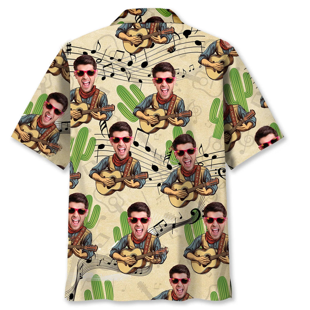 Funny Guitar Country Custom Photo Hawaiian Shirt