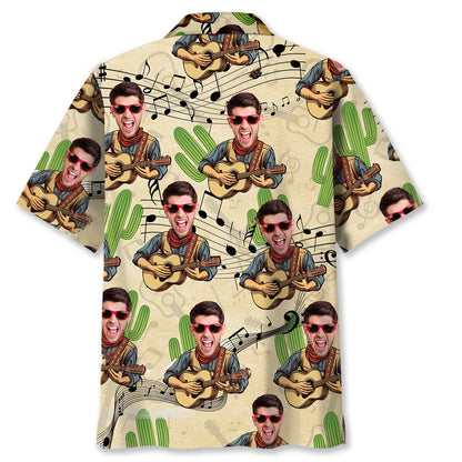 Funny Guitar Country Custom Photo Hawaiian Shirt